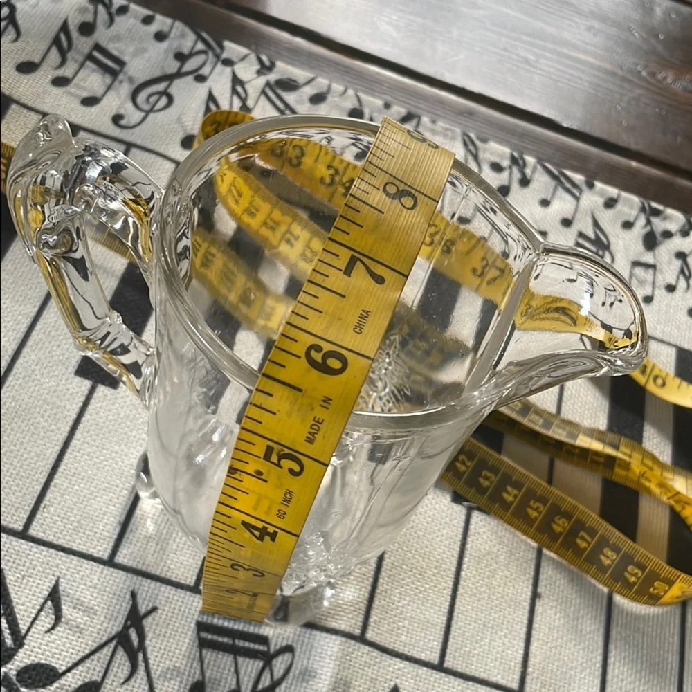 Vintage Clear Riverside Glass Co EAPG Grasshopper Pitcher Detailing Footed Base